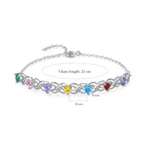 Custom Birthstone Infinity Name Bracelet